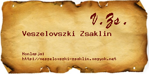 Veszelovszki Zsaklin névjegykártya